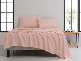 4-Piece Kathy Ireland Twill Weave Luxury Sheet Set (Blush)