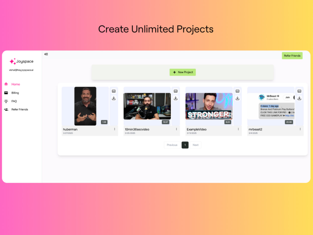 Joyspace AI Captions: Lifetime Subscription